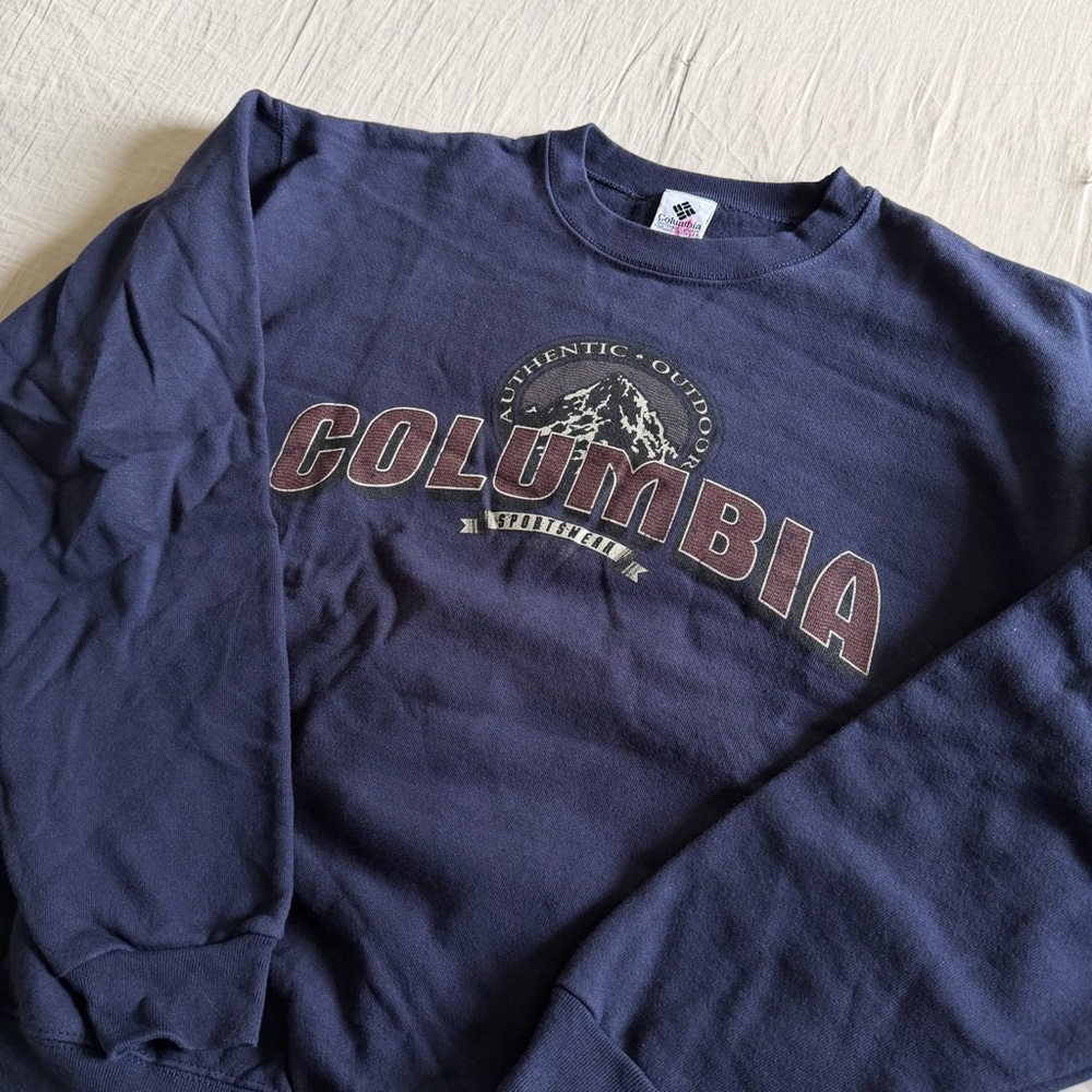 Vintage Columbia Sportswear Crewneck Sweatshirt Navy Blue Men’s Large 1990s Logo